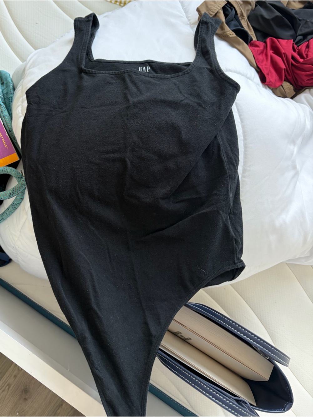 GAP Black Ribbed Tank Bodysuit